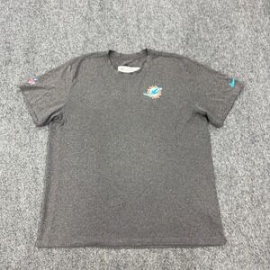 Miami Dolphins Shirt Mens 2XL Gray Player Issued NFL Football Nike Short Sleeve
